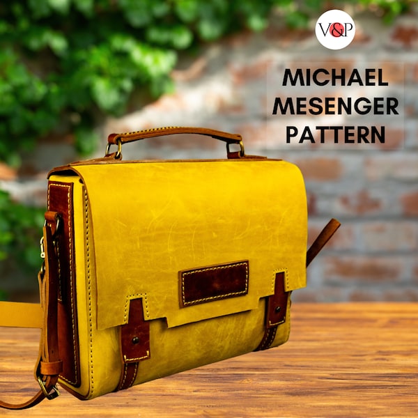 Michael Messenger Pattern, Leather Crossbody Bag, PDF Pattern & Instructional Video by Vasile and Pavel