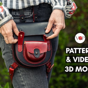 Hip Bag Pattern, Leather DIY, PDF Download, Video Tutorial, Bag Pattern, 3D Printed Molds, STL + Pdf