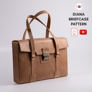 Patron PDF pour sacoche pour ordinateur portable Diana, cadeau DIY, patron en cuir, instructions vidéo par Vasile et Pavel