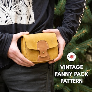 PDF Schnittmuster für Bauchtasche, Leder DIY, Gürteltasche, Gürteltasche, Anleitungsvideo von Vasile und Pavel