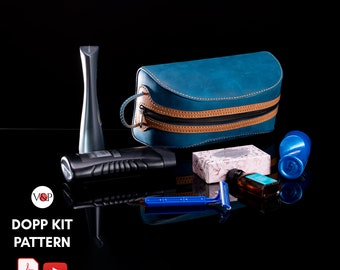 PDF Pattern for Dopp Kit, DIY Gift, Leather Pattern, Video Instructions by Vasile and Pavel