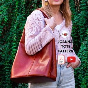 PDF Pattern for Joanna Hobo Bag, DIY Gift, Leather Pattern, Video Instructions by Vasile and Pavel