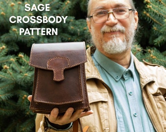 PDF Pattern Sage Crossbody Bag,  Leather Bag, PDF Pattern and Instructional Video by Vasile and Pavel