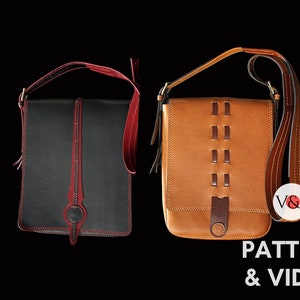Crossbody Vertical Bag Pattern, Leather Satchel, Messenger Bag, PDF Patterns & Instructional Video