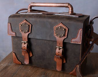 Steampunk Leather Bag Box Camera Travel