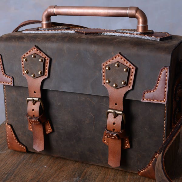 Steampunk Leather Bag Box Camera Voyage