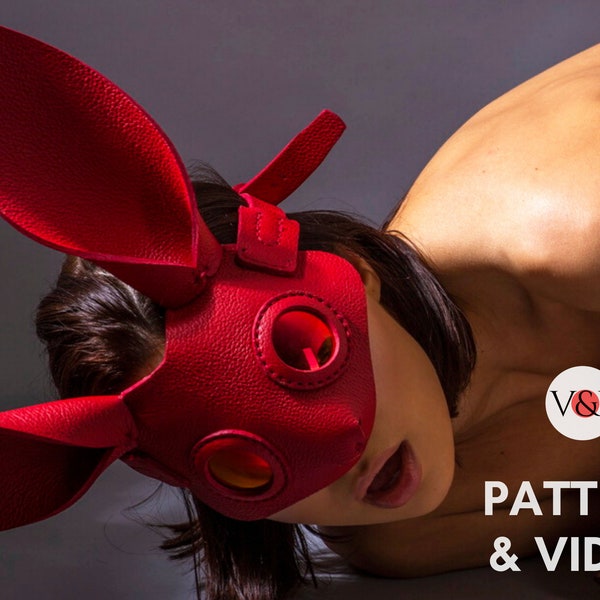 Bunny Mask Pattern, Leather  Rabbit Mask, PDF Pattern & Instructional Video by Vasile and Pavel