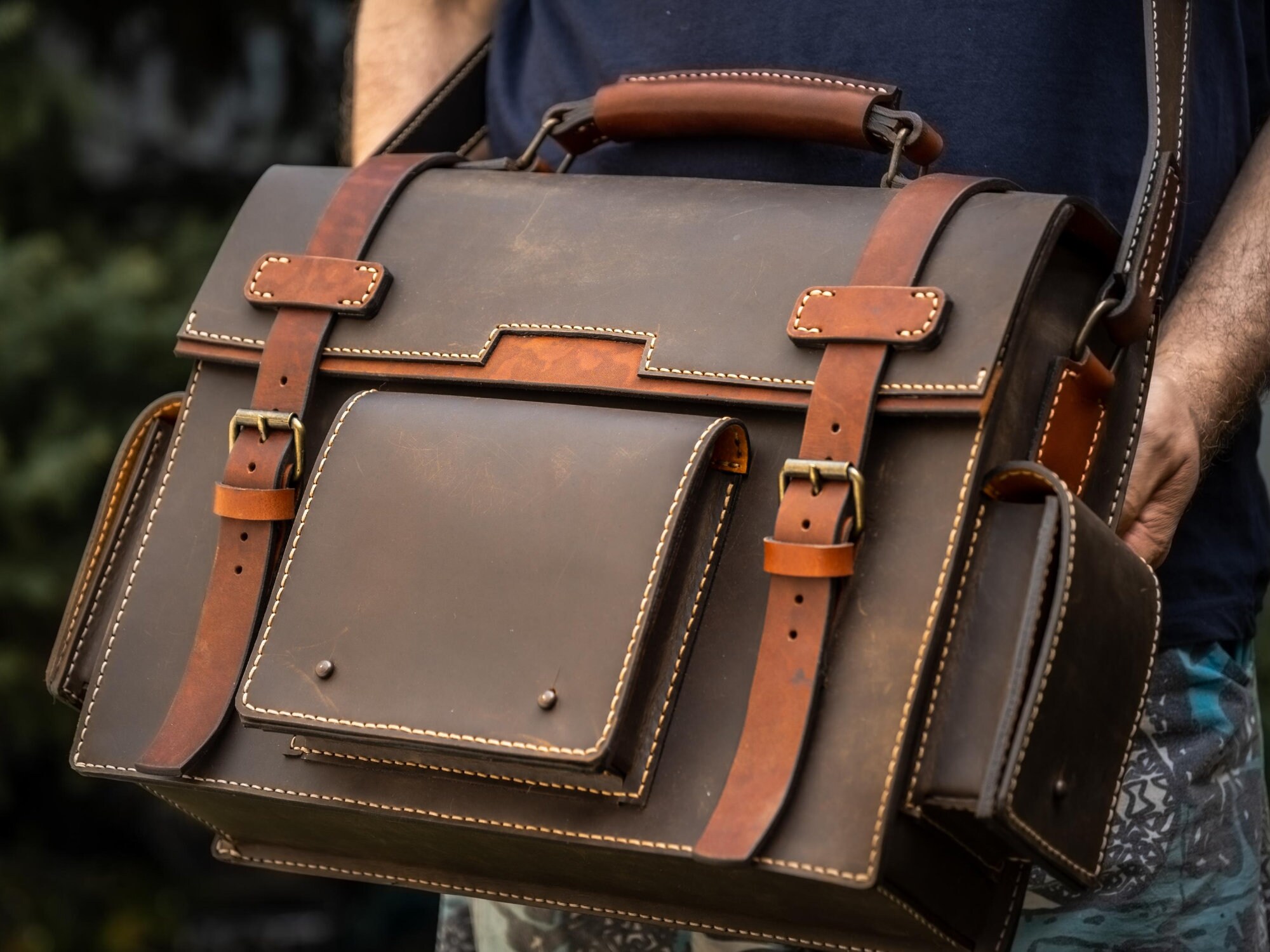 Leather Messenger Bag PDF Pattern Leather DIY Leather Etsy