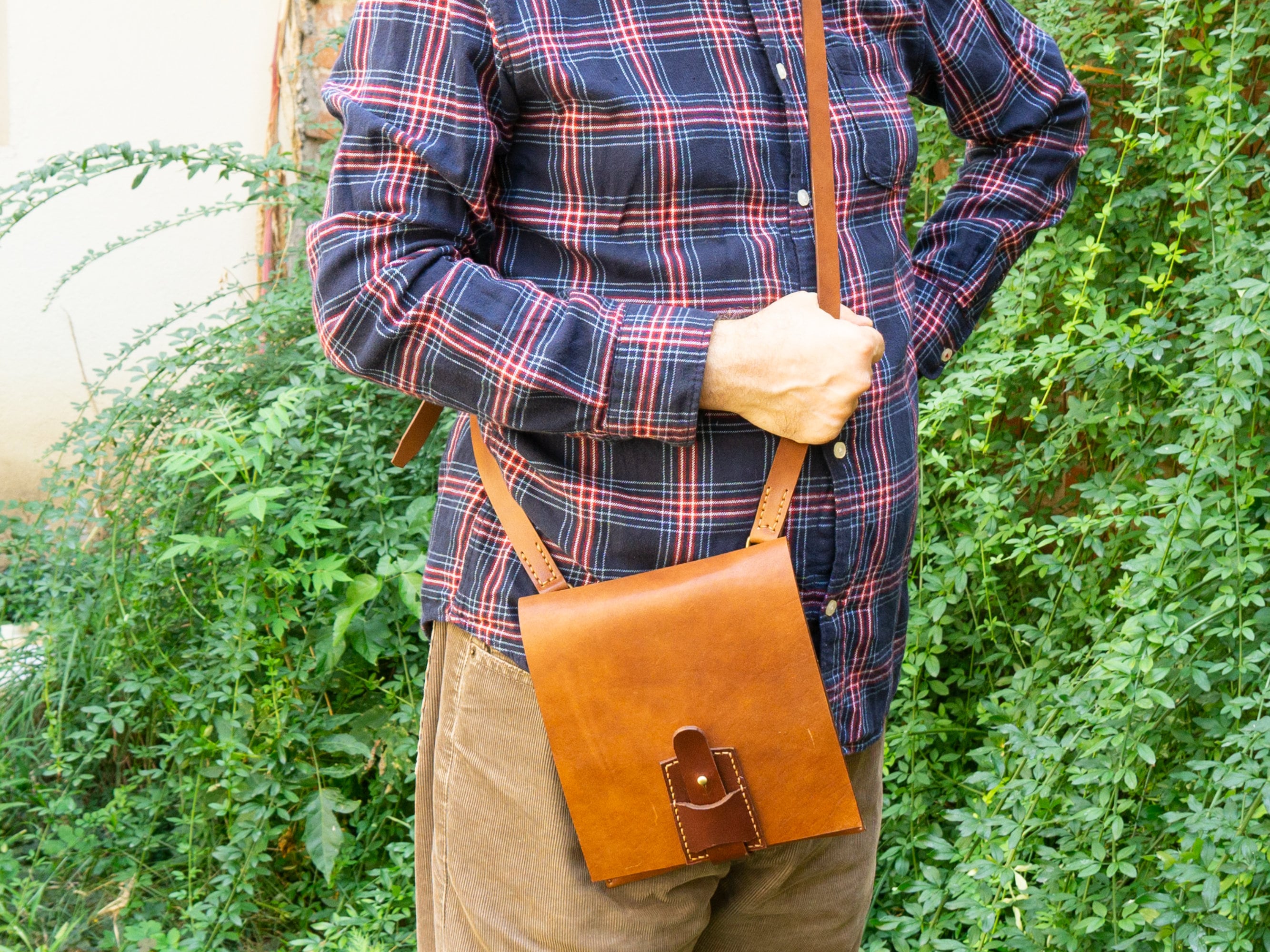 Cross Body Bag Pattern Bag With Secret Pocket Leather Etsy