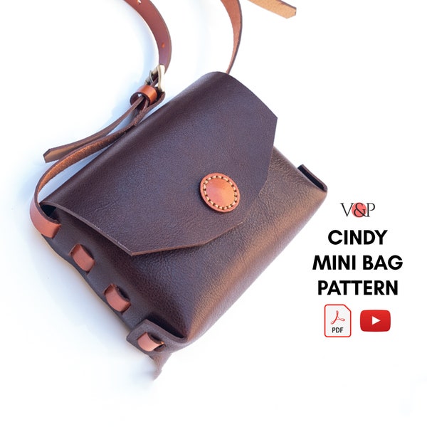 PDF Schnittmuster für Cindy Mini Bag, und Anleitungsvideo von Vasile und Pavel