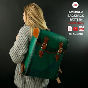 PDF + DXF Laser + Video für Emerald Backpack , PDF-Muster zum Herunterladen und Anleitungsvideo von Vasile und Pavel