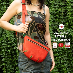 PDF Schnitt, DXF für Dez Sling Bag, DIY Geschenk, Leder Schnittmuster, Video Anleitung von Vasile und Pavel
