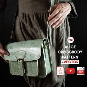 PDF Pattern+Vector for Laser Cut for Alice Crossbody Bag,  Leather Small Purse, PDF Pattern and Instructional Video by Vasile and Pavel