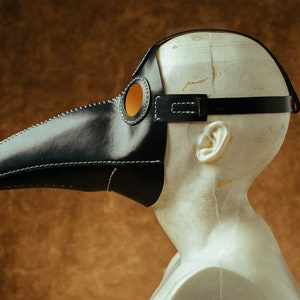 Plague Doctor Mask, Halloween Mask, Leather Steampunk Mask, Cosplay Mask, Bird Mask, Costume Mask, Masquerade Mask image 5