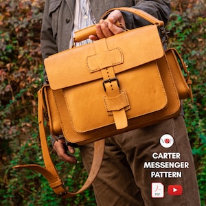 Modello PDF per borsa a tracolla Carter, regalo fai da te, modello in pelle, istruzioni video di Vasile e Pavel