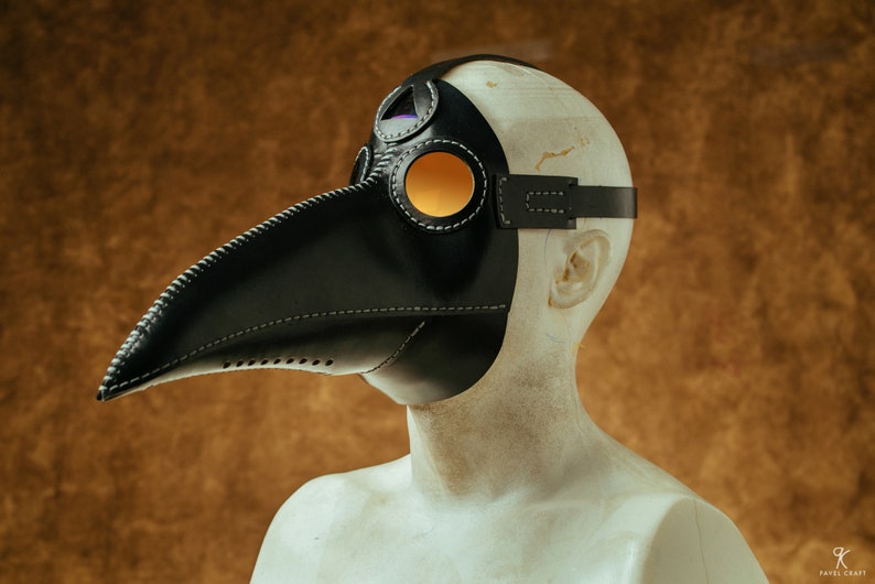 Plague Doctor Mask, Halloween Mask, Leather Steampunk Mask, Cosplay Mask, Bird Mask, Costume Mask, Masquerade Mask image 2