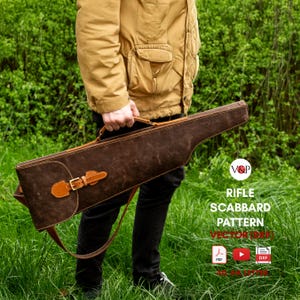 PDF パターン、ライフルの鞘、ガンケース、DIY ギフト、レザー パターンの DXF、Vasile と Pavel によるビデオの説明