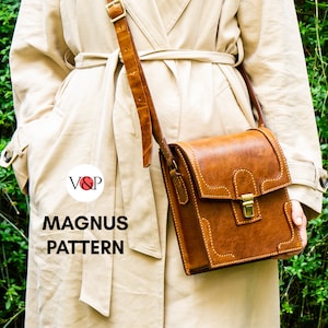 PDF Pattern for Magnus Bag, Leather Messenger Bag, PDF Pattern & Instructional Video by Vasile and Pavel