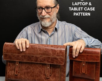 PDF Pattern for Laptop and Tablet Case, Leather Pattern, Instructional Video by Vasile and Pavel