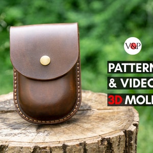 Bolsa de cuero con molde impreso en 3D / STL digital / Archivo PDF / Bolsa de cartas del tarot / Bolsa de cuero para cinturón