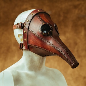 Plague Doctor Mask Hieronymus Bosch, Steampunk Leather Mask
