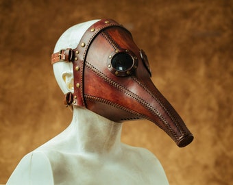 Plague Doctor Mask Hieronymus Bosch, Steampunk Leather Mask