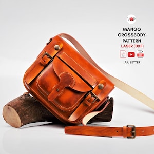 PDF + VIDEO + DXF File for Laser Cut Mango Crossbody Bag