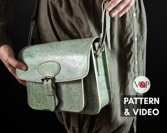 Alice Crossbody Bag Pattern,  Leather Small Purse, PDF Pattern and Instructional Video by Vasile and Pavel