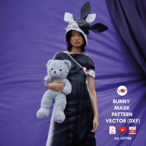 PDF Pattern, DXF for Bunny Mask, Leather  Rabbit Mask, Instructional Video by Vasile and Pavel