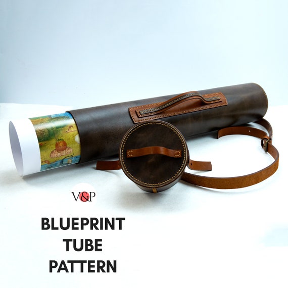 Leather Blueprint Tube PDF Pattern, Leather Map Case for Documents