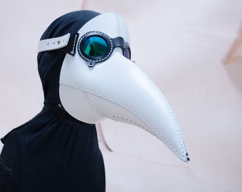 Plague Doctor Mask, Halloween Mask, Leather Steampunk Mask, Cosplay Mask, Bird Mask, Costume Mask, Masquerade Mask