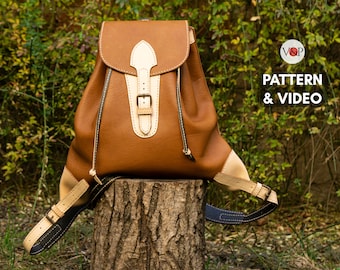 Apache Leather Backpack Pattern, Downloadable PDF Pattern & Instructional Video by Vasile and Pavel