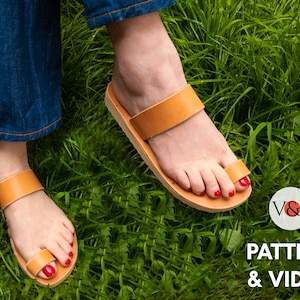 Toe Ring Sandals Pattern, Video Tutorial, DIY Leather, Greek Sandals by Vasile and Pavel