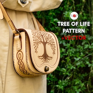PDF Nähanleitung für Baum des Lebens Taschen, Leder Geldbörse, PDF Nähanleitung, DXF & Anleitungsvideo von Vasile und Pavel