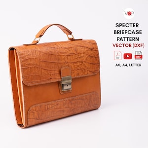 Specter Briefcase Leather Pattern, Accordion Bag Template (PDF/DXF)