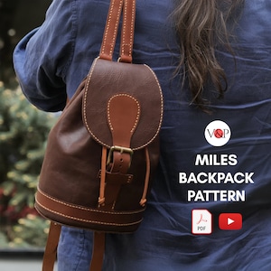 PDF Schnittmuster für Miles Backpack, Leder Kleiner Rucksack, Video Anleitung von Vasile und Pavel
