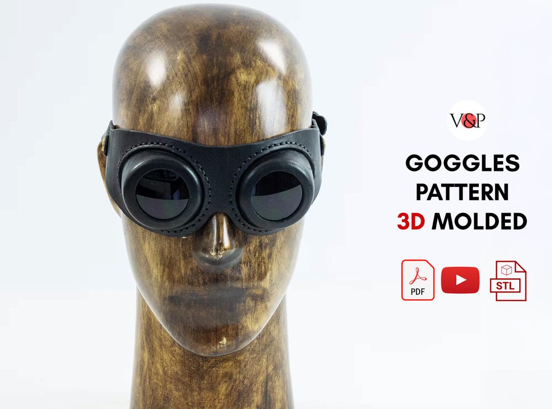 Patrón PDF, archivos STL para moldes de impresión 3D, gafas de