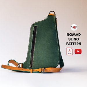 PDF Pattern for Nomad Sling Bag, DIY Gift, Leather Pattern, Video Instructions by Vasile and Pavel