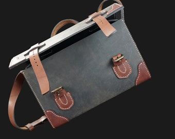 Leather Tool Box, Carryall Tool Bag, Handmade, Heavy Duty