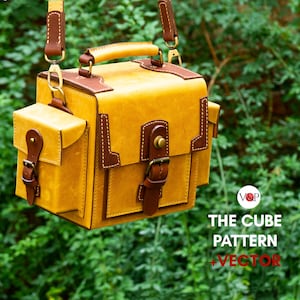 The CUBE Bag Pattern, Leather DIY, Leather Camera Bag, Leather Crossbody Bag, PDF Pattern, Vector File for Laser Cut & Instructional Video