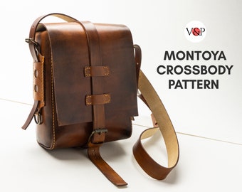Montoya Crossbody Pattern, Mens Vertical Messenger Bag, Leather Shoulder Bag, PDF Pattern & Video Instructions by Vasile and Pavel