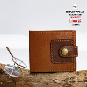 PDF + DXF (Laser) + Video for Trifold Wallet No 2