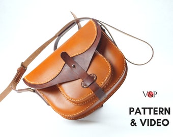Patti Crossbody Bag Pattern | Leather DIY | PDF Pattern & Instructional Video by Vasile and Pavel | Women Leather Bag |  Leather Purse