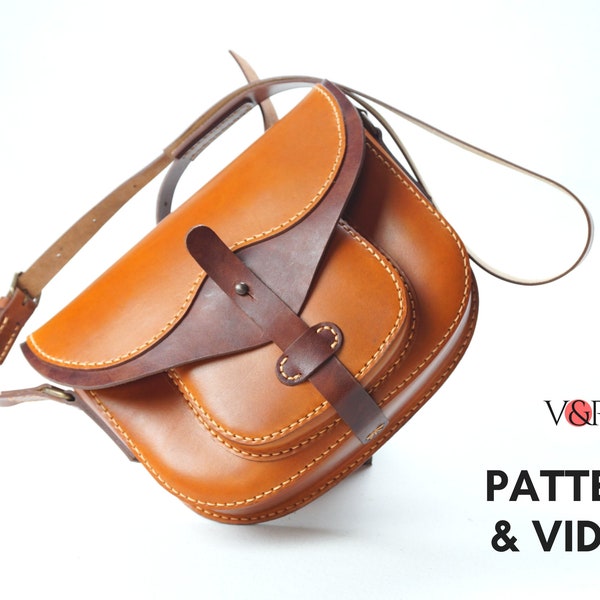 Patti Crossbody Bag Pattern | Leather DIY | PDF Pattern & Instructional Video by Vasile and Pavel | Women Leather Bag |  Leather Purse