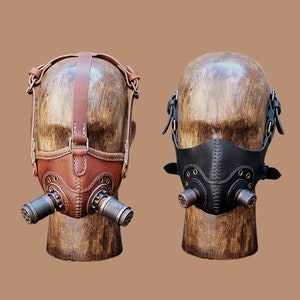Steampunk Masks PDF Patterns & Video Tutorial, 2 Patterns With Copper Cannisters and with Brass Cannisters
