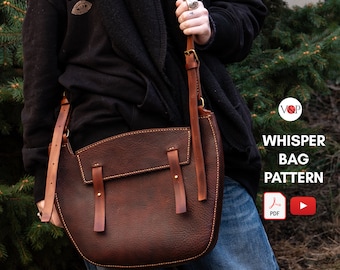 Patrón PDF para Whisper Bag, regalo de bricolaje, patrón de cuero, instrucciones en vídeo de Vasile y Pavel