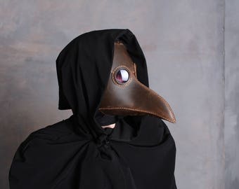 Plague Doctor Mask, Halloween Mask, Leather Steampunk Mask, Cosplay Mask, Bird Mask, Costume Mask, Masquerade Mask