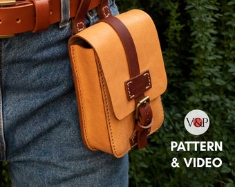 Shane Belt Bag Pattern,  Leather Hip Bag, PDF Pattern and Instructional Video by Vasile and Pavel