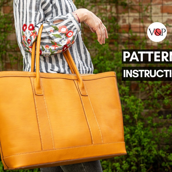 Tote Bag Pattern, PDF Pattern, Leather DIY, Shopping Bag Pattern, Photo Story and Written Instructions