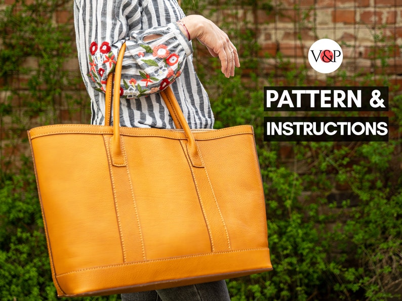 Tote Bag Pattern PDF Pattern Leather DIY Shopping Bag Etsy Canada